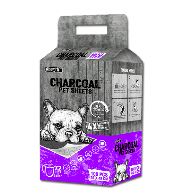 פדים לאימון צרכים בתוספת פחם לספיגת ריחות - 50 יחידות פדים לאימון צרכים בתוספת פחם לספיגת ריחות - 50 יחידות