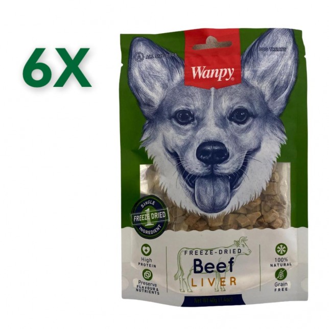 כבד בקר לאילוף wanpy אריזת חיסכון - 6 יחידות