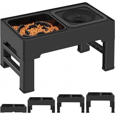 מעמד קערות מודולרי  - האכלה איטית + נגד טפטופי מים