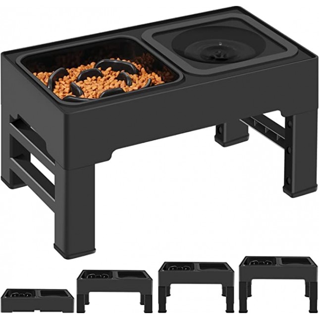 מעמד קערות מודולרי  - האכלה איטית + נגד טפטופי מים