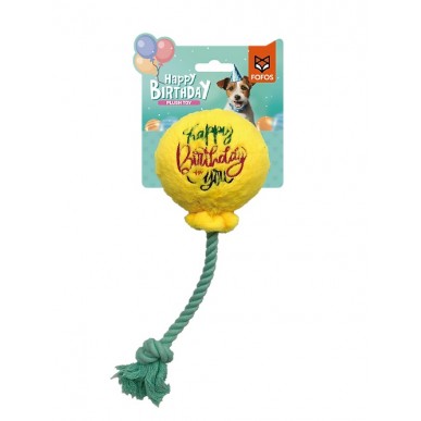 FOFOS - בובת בלון יום הולדת מצפצפת עם חבל לעיסה 