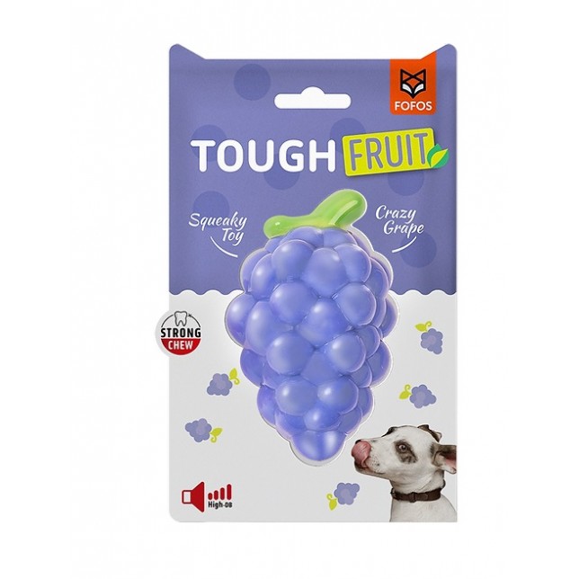 FOFOS - צעצוע לעיסה עמיד לכלבים עם צפצפה בצורת ענבים