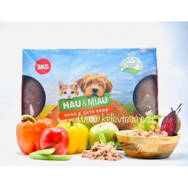 האו ומיאו - הודו סלמון וירקות 6 ק"ג (מנות 500 גרם)