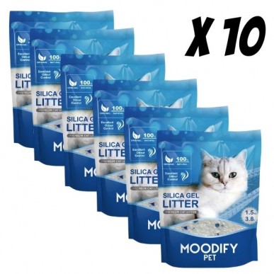 מודיפיי חול קריסטלי סיליקה ג’ל לחתולים 3.8 ליטר – 10 יח’