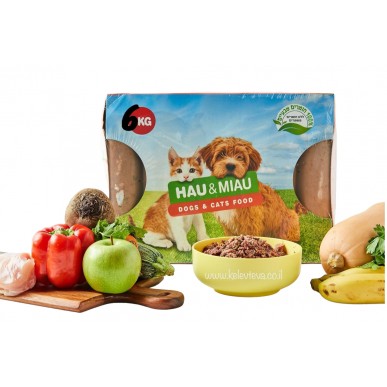 האו ומיאו - עוף טלה וירקות 6 ק"ג (מנות 500 גרם)