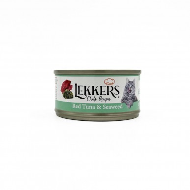 LEKKERS - מעדן חתולים טבעי טונה אדומה ואצות ים 85 ג'