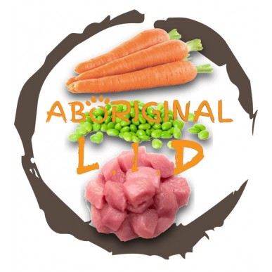 אבוריג'ינל L.I.D - הודו אפונה וגזר 5 ק"ג (מזון קפוא)