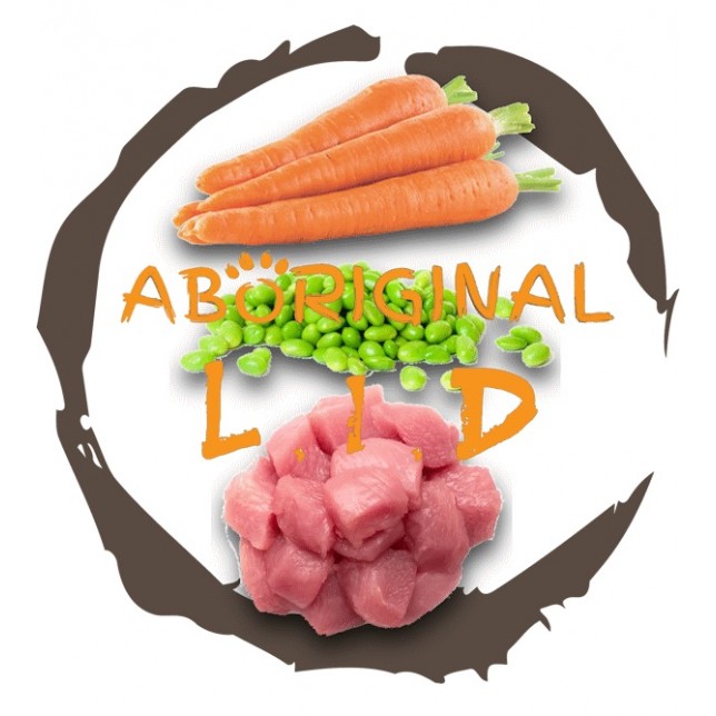 אבוריג'ינל L.I.D - הודו אפונה וגזר 5 ק"ג (מזון קפוא)